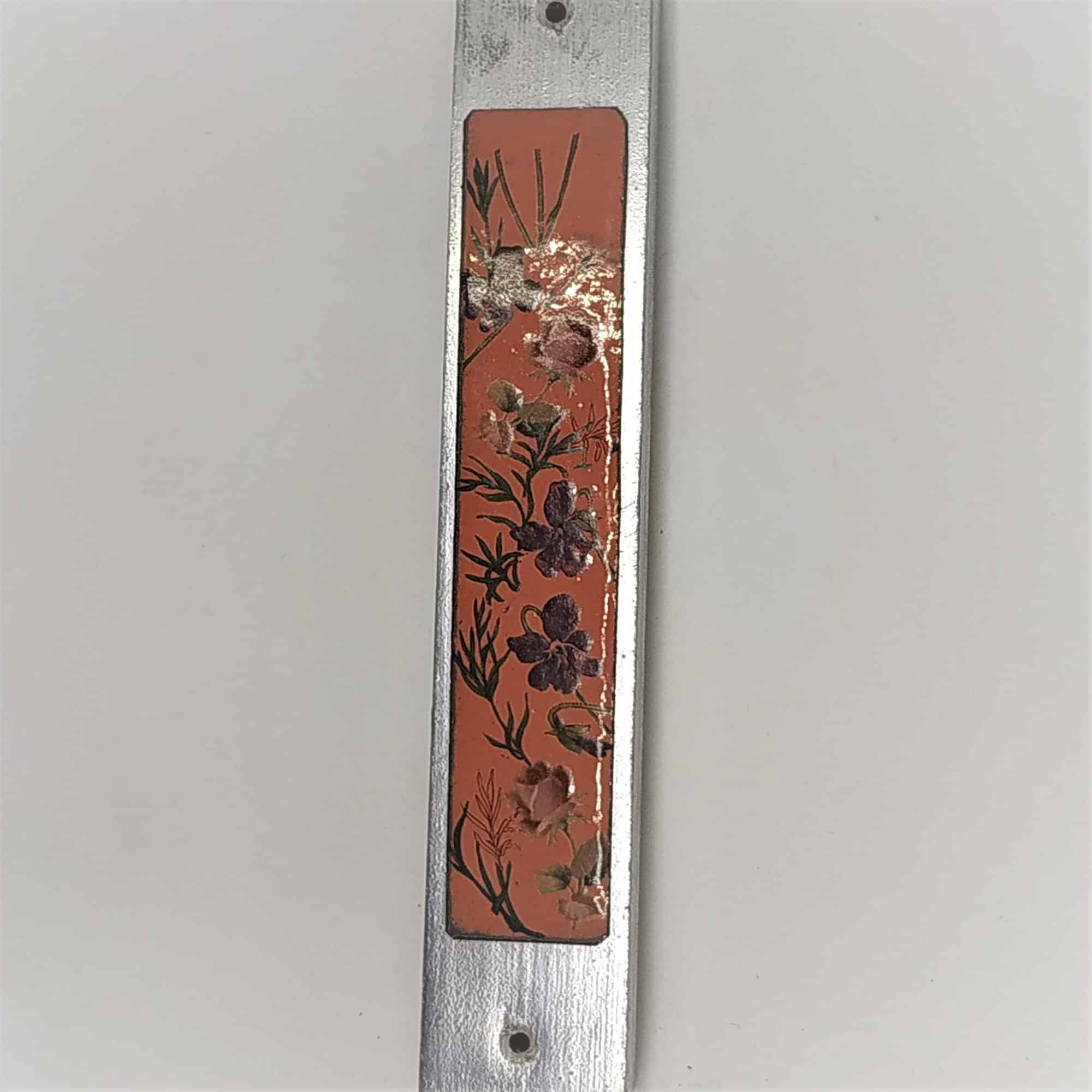 Wood Mezuzah Flowers Enameled handmade. Wood Mezuzah with hand painted flowers on enamel Suitable for parchments up to 12 cm.
