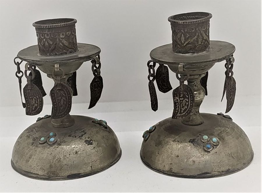 Vintage Mideast Silver Candlesticks - Image 14