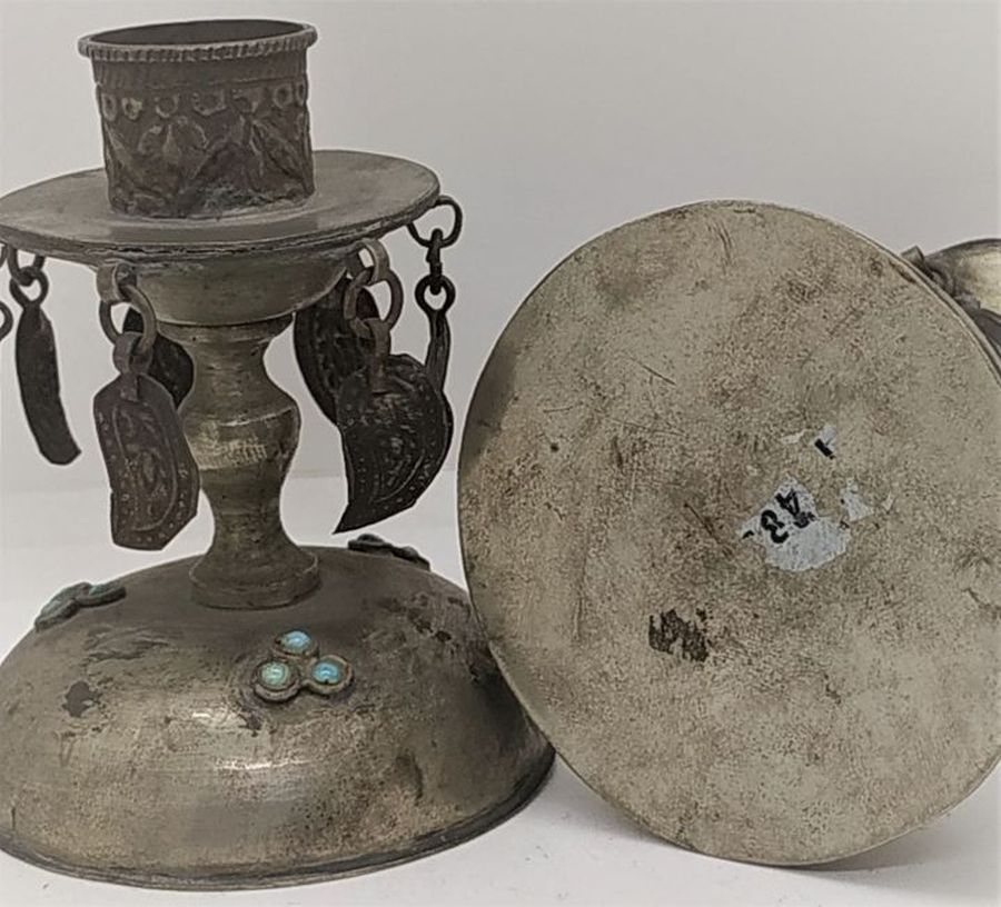 Vintage Mideast Silver Candlesticks - Image 11
