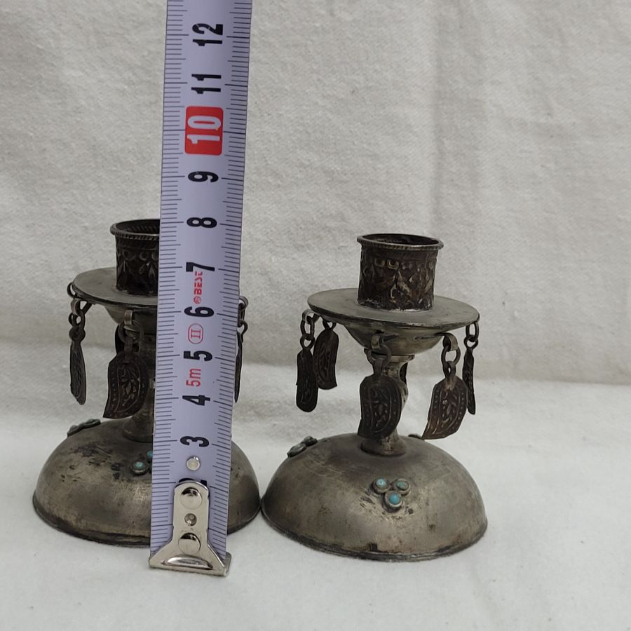 Vintage Mideast Silver Candlesticks - Image 8