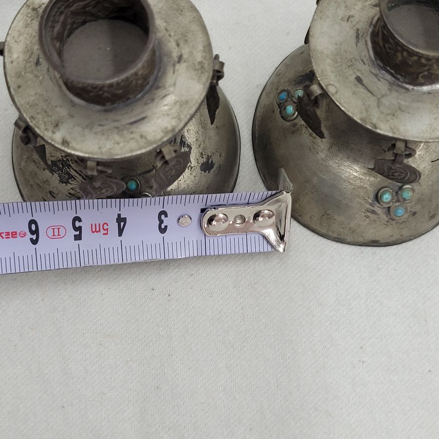 Vintage Mideast Silver Candlesticks - Image 7