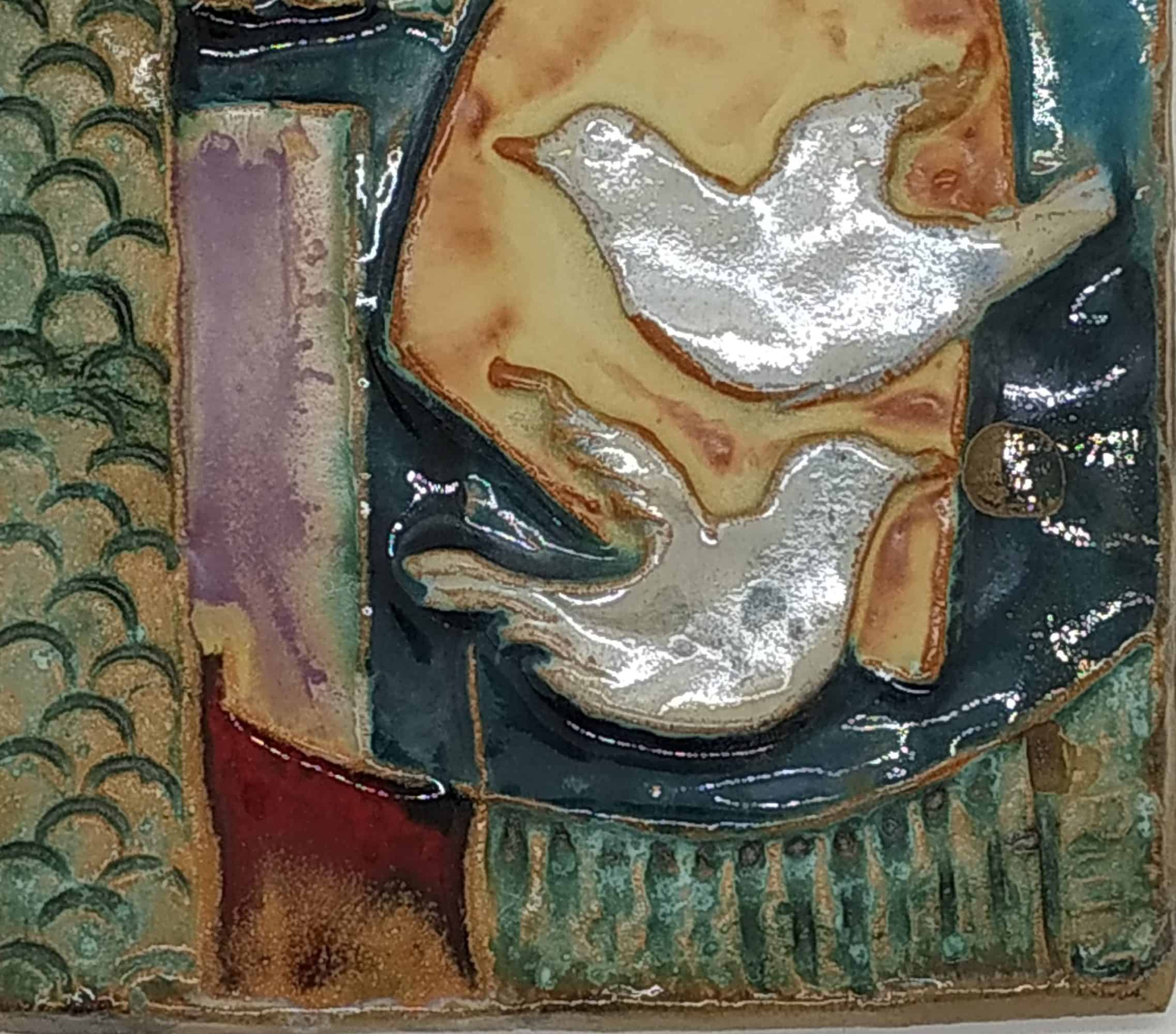 Ruth Ceramic Tile David Sending Peace Doves - Image 5