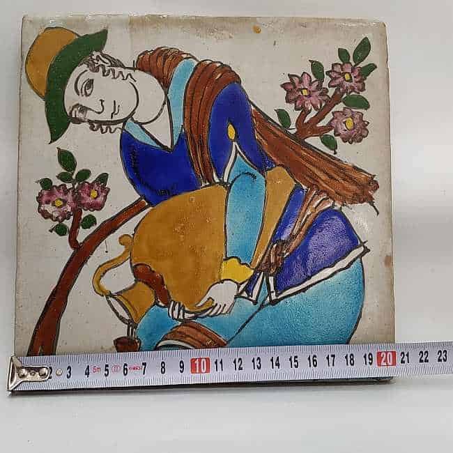 Vintage Ceramic Tile Woman - Image 4