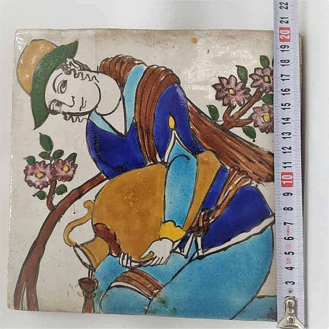 Vintage Ceramic Tile Woman - Image 5
