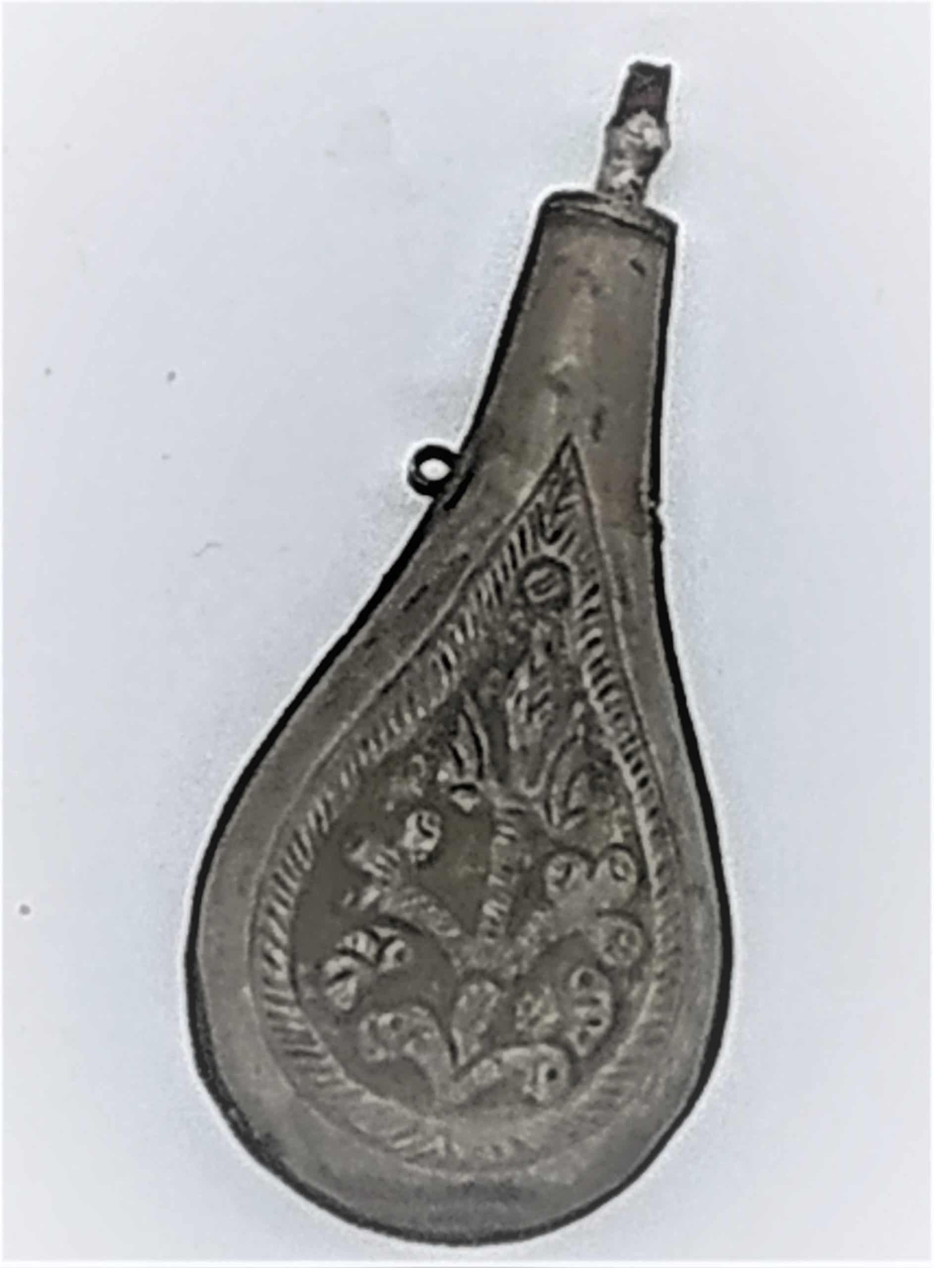 Vintage silver Eye Liner 2 handmade. Vintage silver eye liner handmade with embossed designs. Made in the middle East late 19th century.