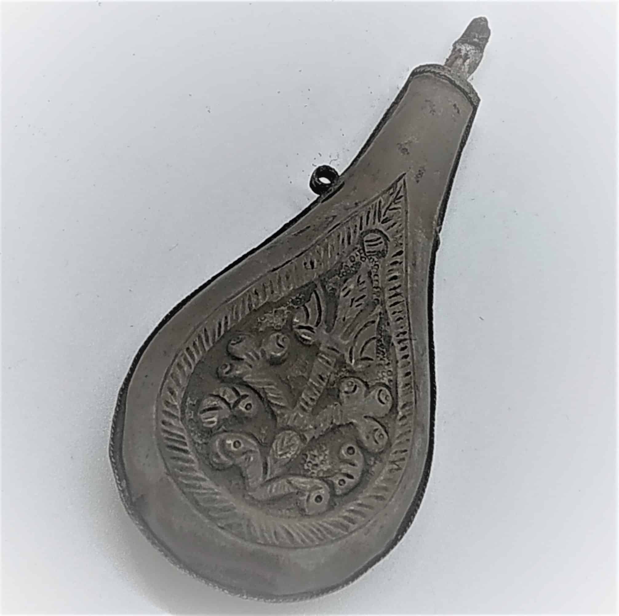 Vintage silver Eye Liner 2 handmade.Vintage silver eye liner handmade with embossed designs. Made in the middle East late 19th century.