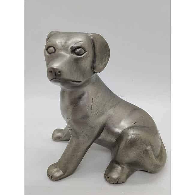Pewter Sculpture Puppy Dog handmade pewter modern sculpture. The sculpture is not signed and the artist is unknown, but the puppy dog is very cute. .