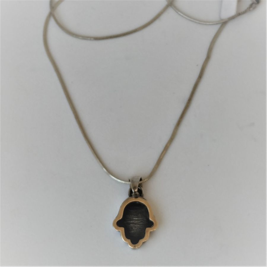 Hamsa Silver Pendant Goldplated - Image 3