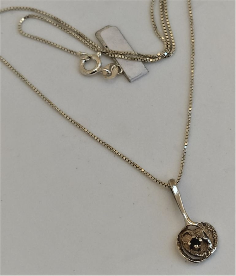 Silver Pendant Rose Flower - Image 3