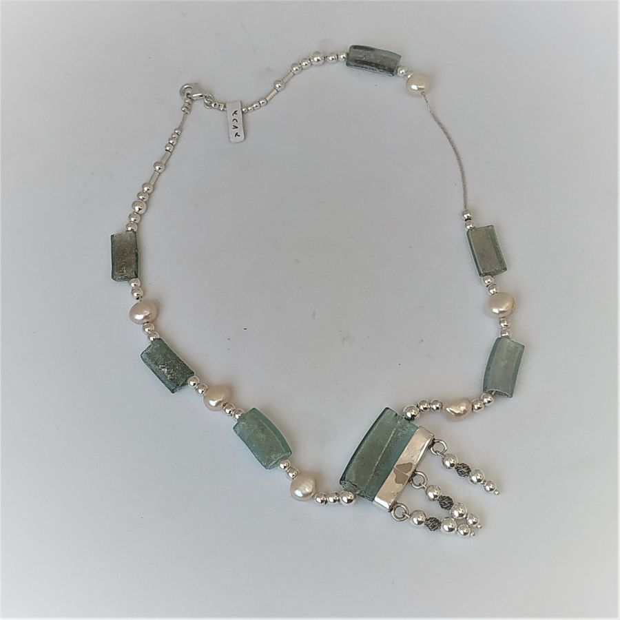 Silver Roman Glass Necklace* - Image 4