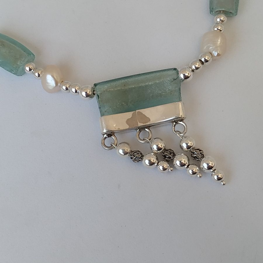 Silver Roman Glass Necklace* - Image 5