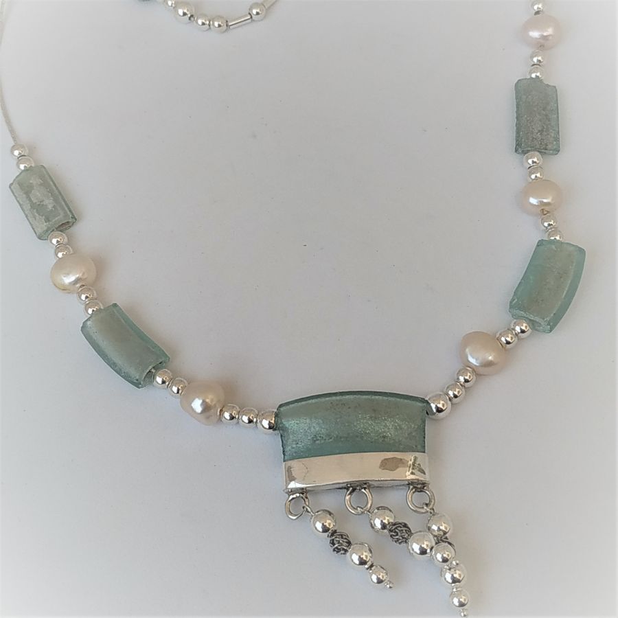 Silver Roman Glass Necklace* - Image 6
