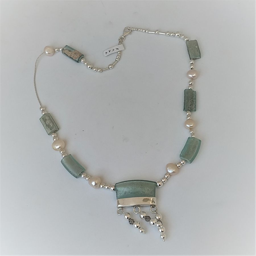 Silver Roman Glass Necklace* - Image 7