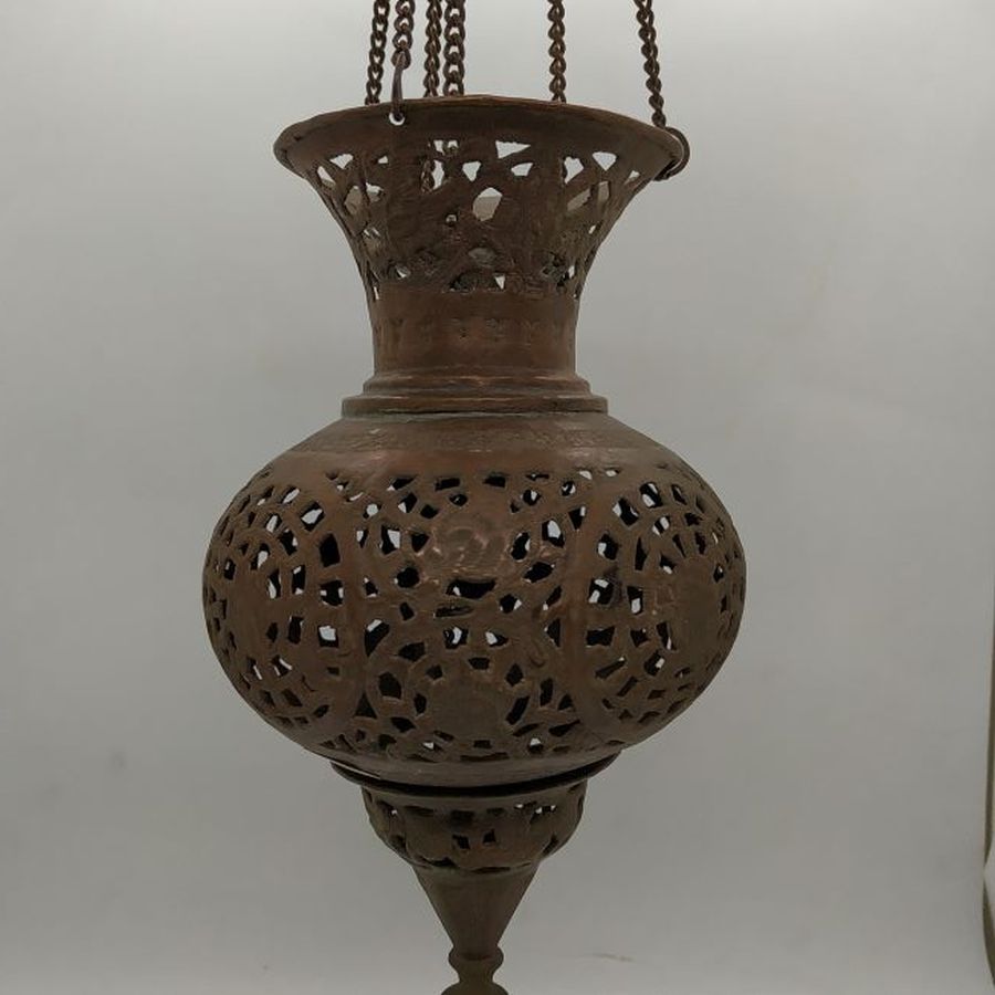 Vintage copper hanging lantern - Image 4
