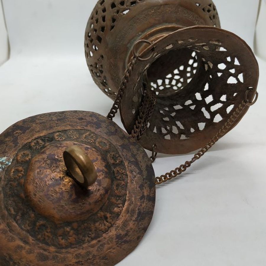 Vintage copper hanging lantern - Image 5