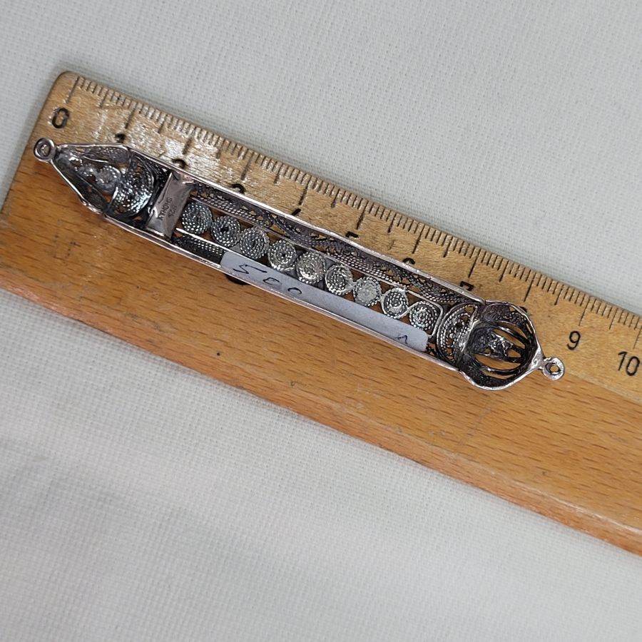 Mezuzah Silver Crown Filigree - Image 3