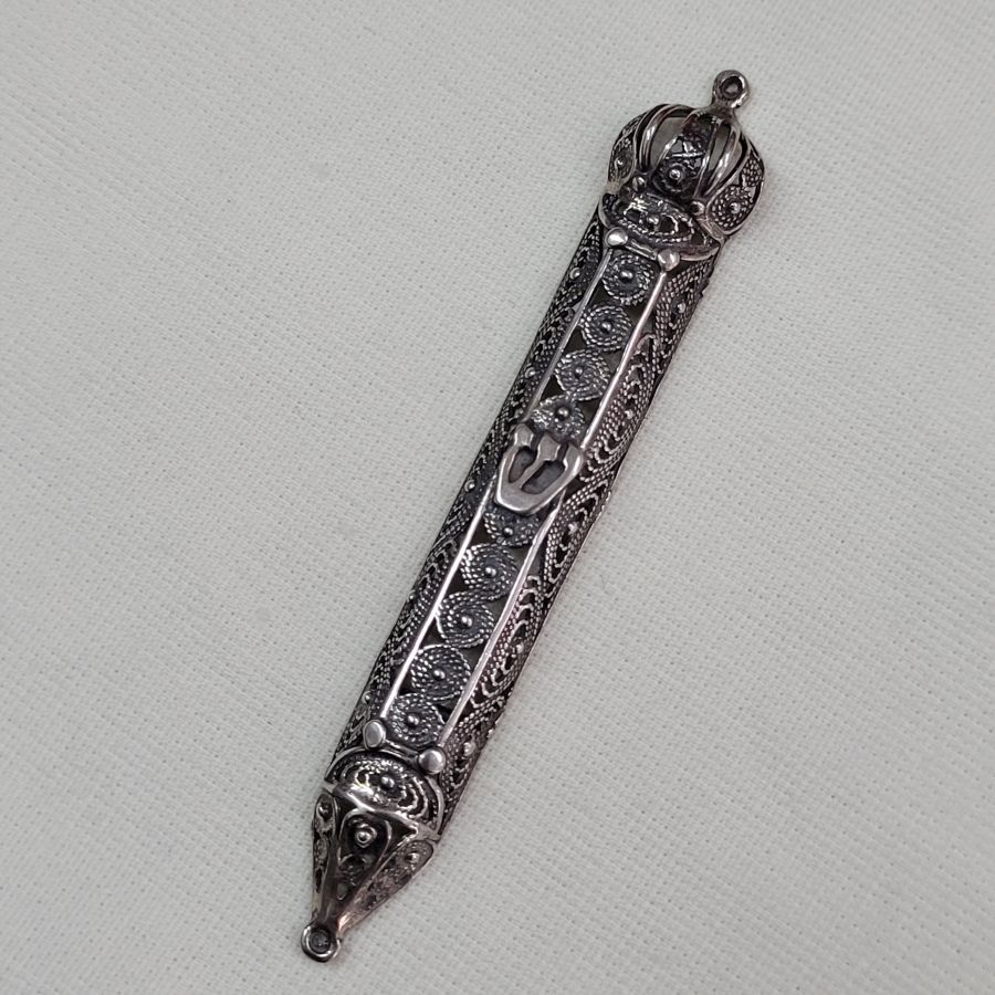 Mezuzah Silver Crown Filigree - Image 6