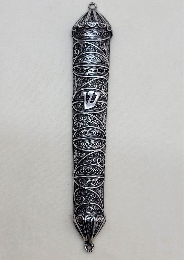 Mezuzah Half Round Filigree - Image 7