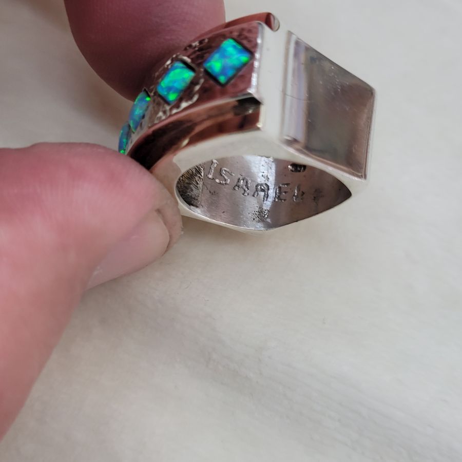 Gold Silver Opal Ring - Image 5