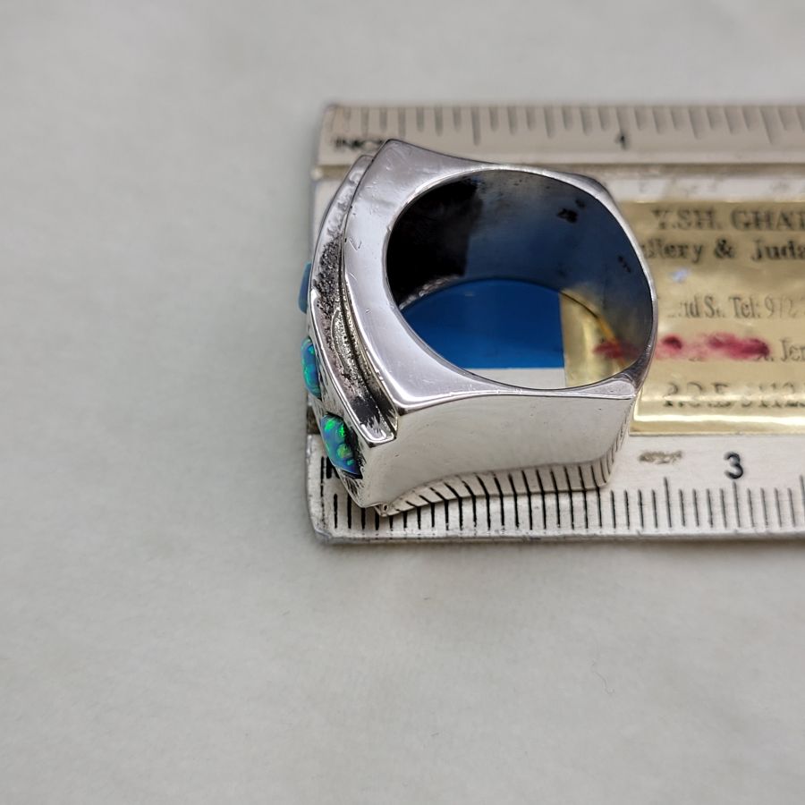 Gold Silver Opal Ring - Image 6