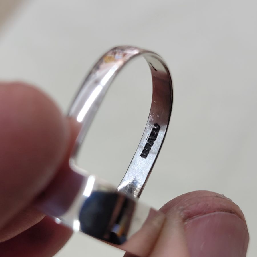Handmade sterling silver cut out Menorah ring and oxidized to emphasize Menorah shape. Dimension 1.8 cm X 1.8 cm approximately.