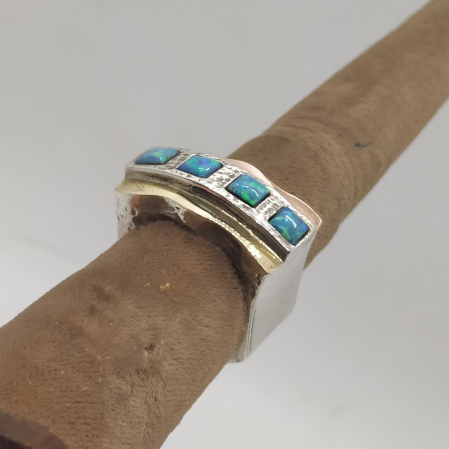 Opal Ring Gold Silver - Image 9