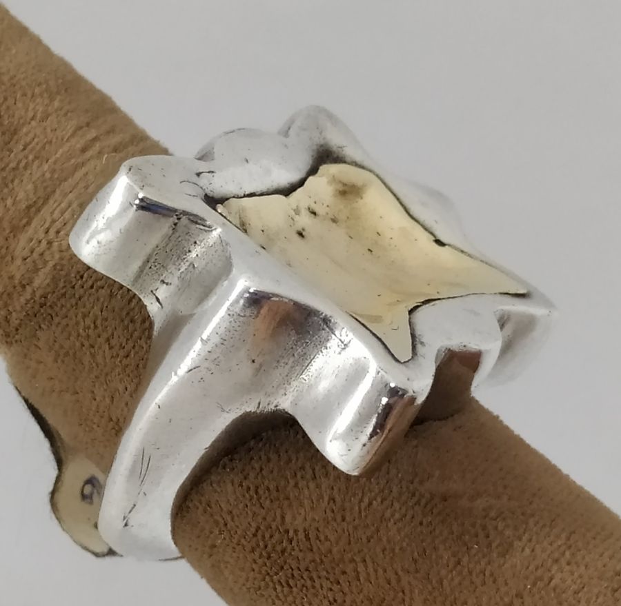 Abstract Gold Silver Ring - Image 7