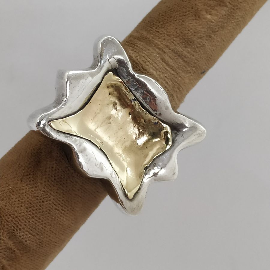 Abstract Gold Silver Ring - Image 8