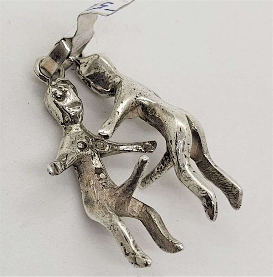 Handmade sterling silver two naked male pendant erotic design. Can be ordered in gold according gold price. Dimension 4 cm X 1.8 cm X 0.8 cm approximately.