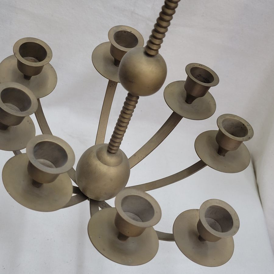 Brass Menorah Vintage Handmade - Image 5