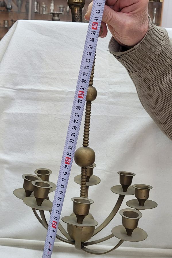 Brass Menorah Vintage Handmade - Image 4