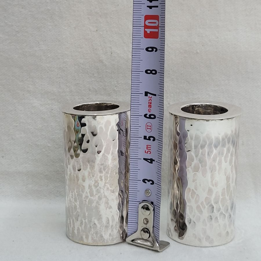 Hammered Sabbath Candle Sticks - Image 3