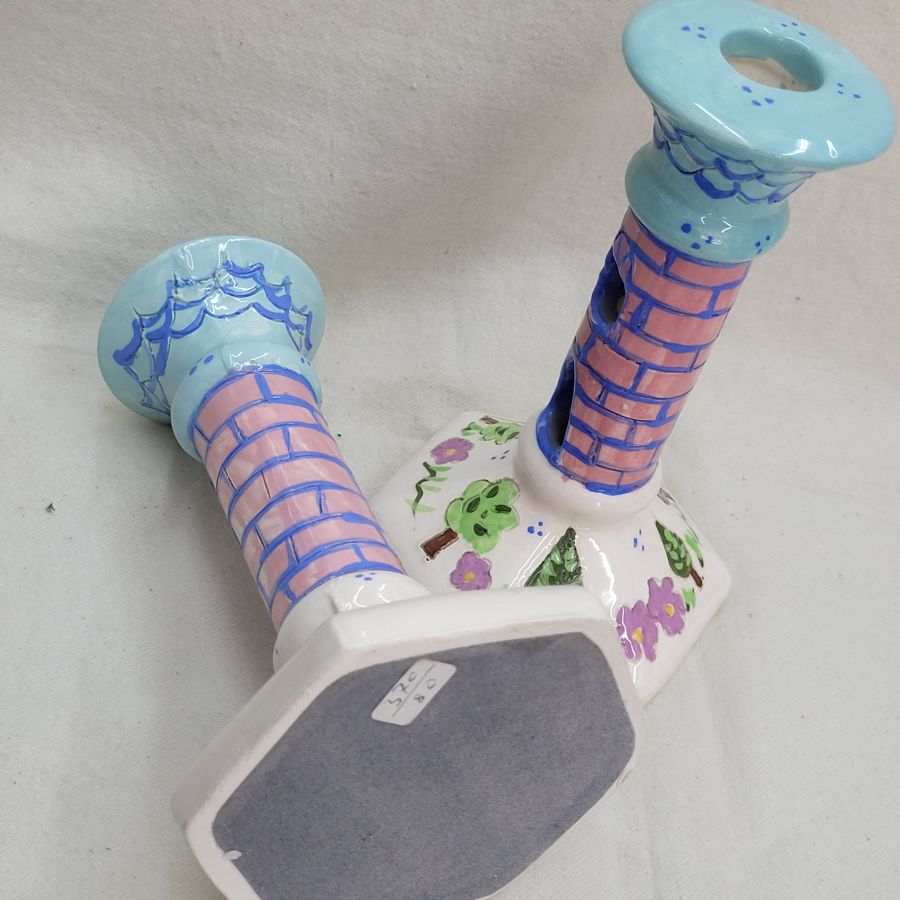 Sabbath Candlesticks Glazed Ceramic - Image 5