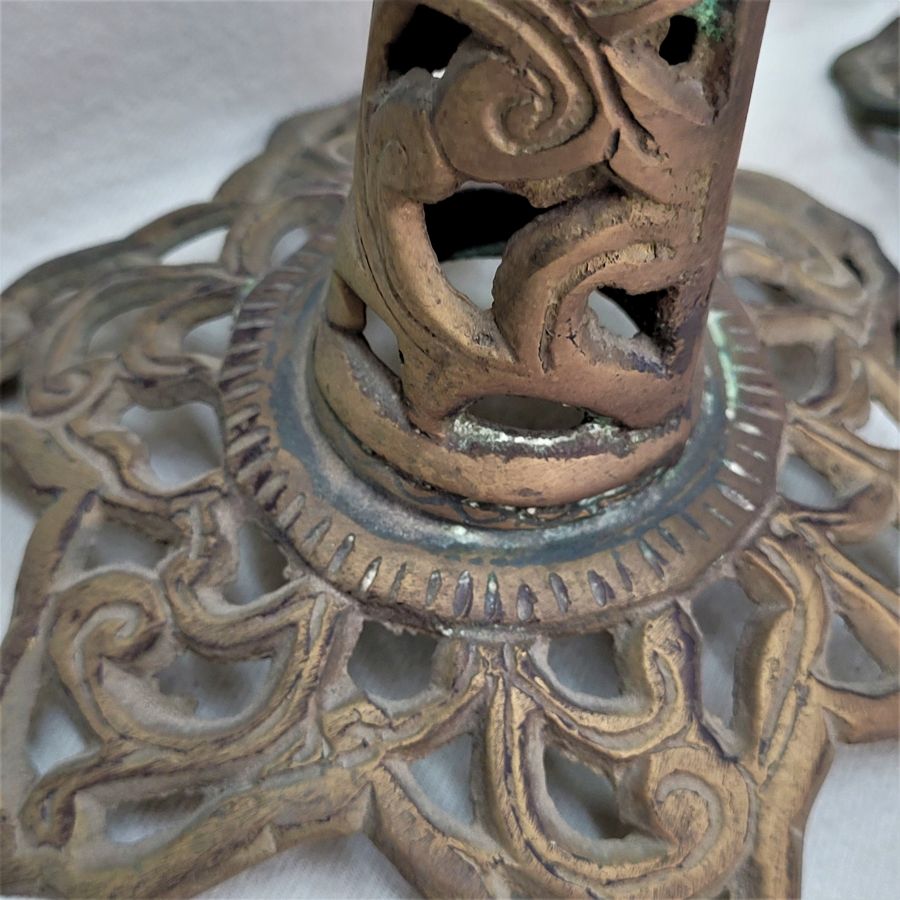 Vintage Brass Sabbath Candlesticks - Image 6