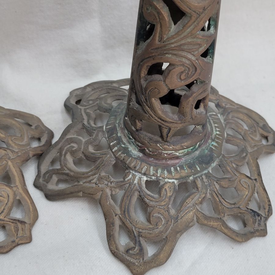 Vintage Brass Sabbath Candlesticks - Image 7