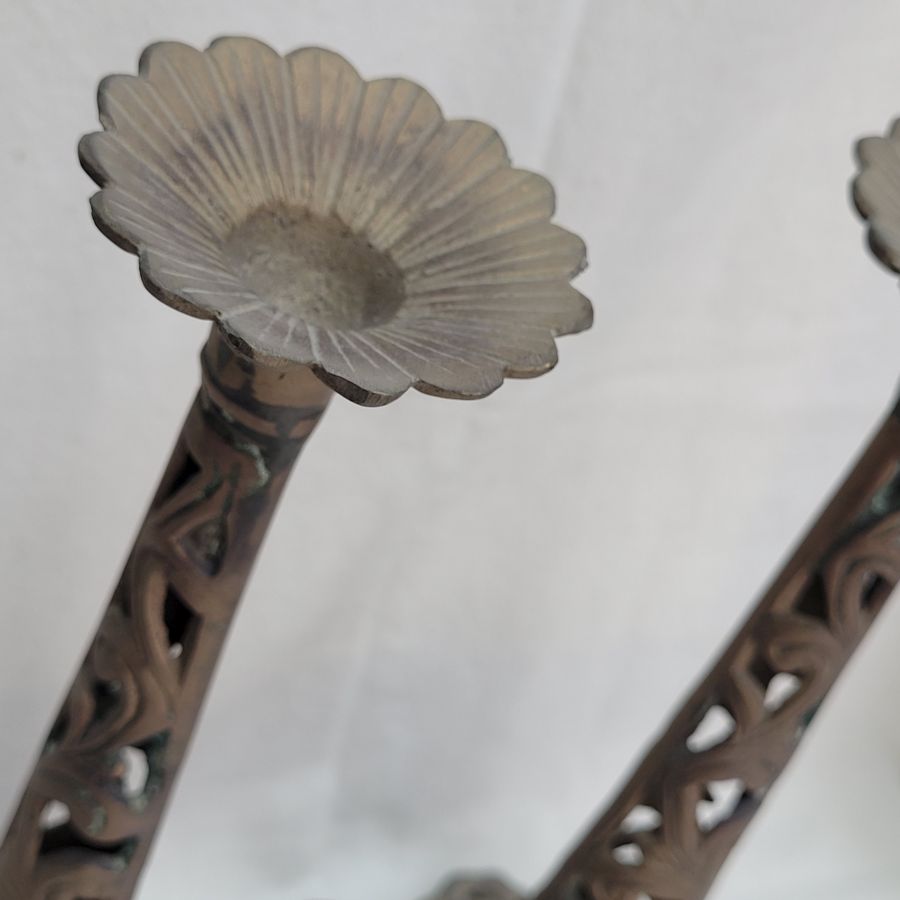 Vintage Brass Sabbath Candlesticks - Image 8