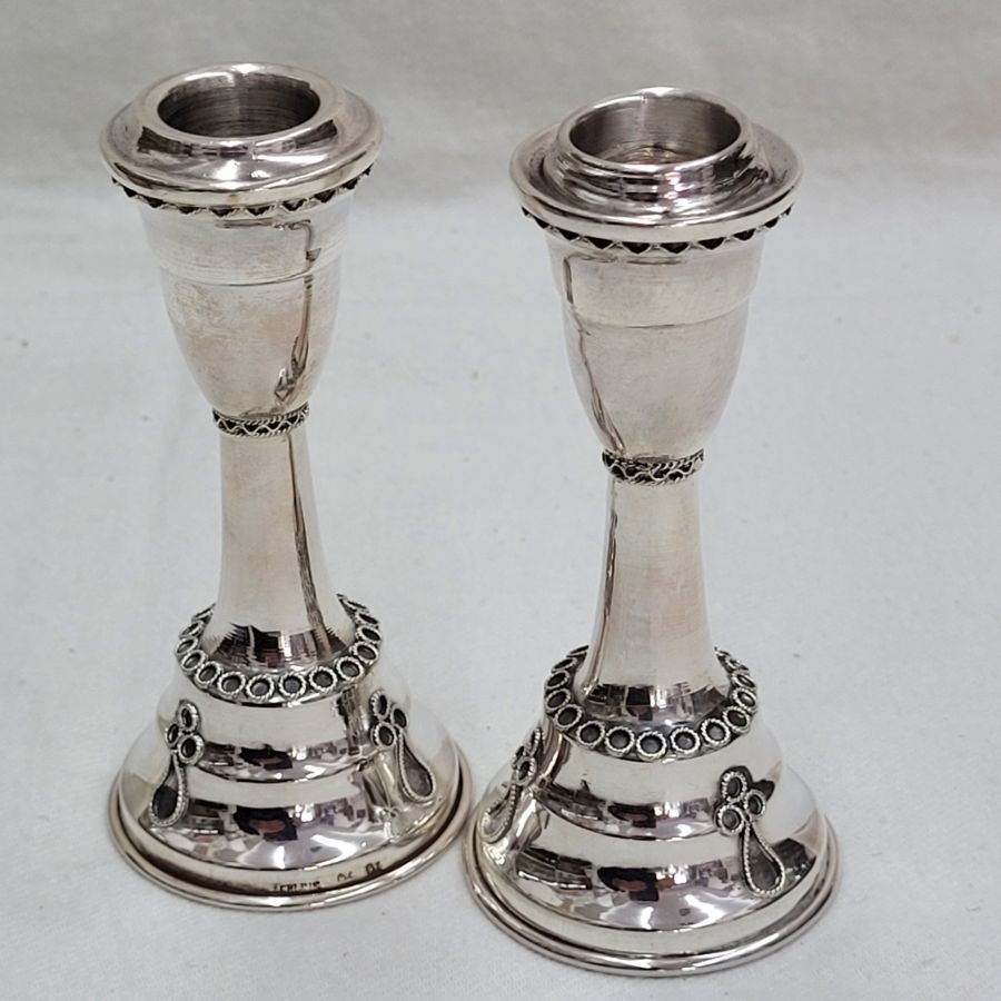 Filigree Bath Mitzvah Candlesticks - Image 3