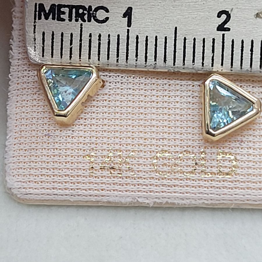 Blue Topaz Stud Earrings - Image 4