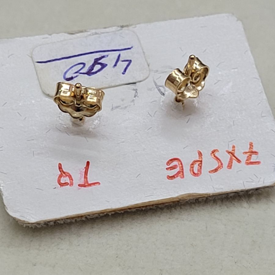 Gold Stud Earrings Turquoises - Image 4