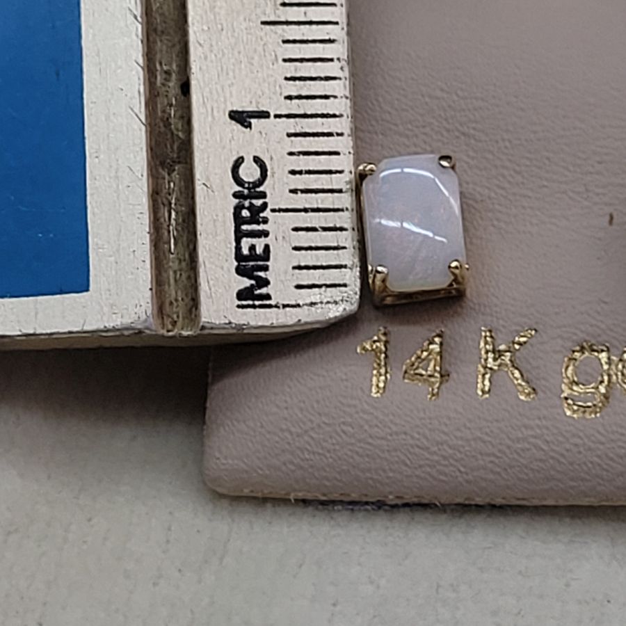 Cabochon Opal Stud Earrings - Image 3