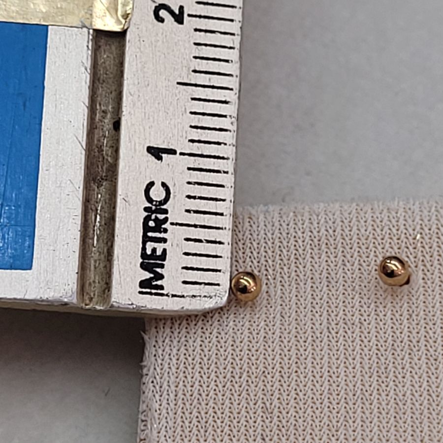 Gold Bead Stud Earrings - Image 2