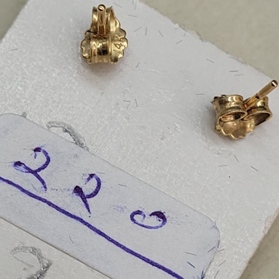 Gold Bead Stud Earrings - Image 3