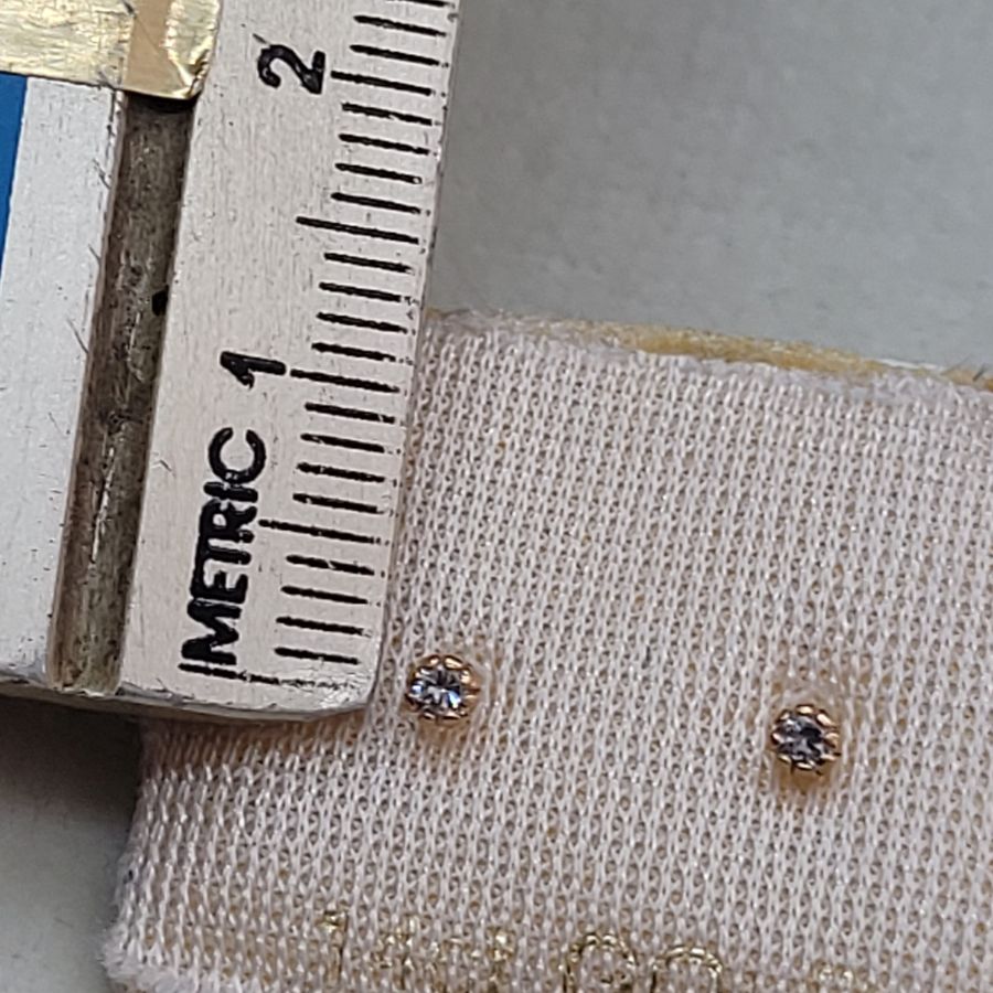 Stud Earrings White Zircons - Image 2