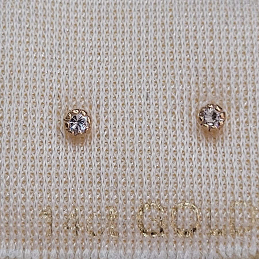 Stud Earrings White Zircons - Image 4