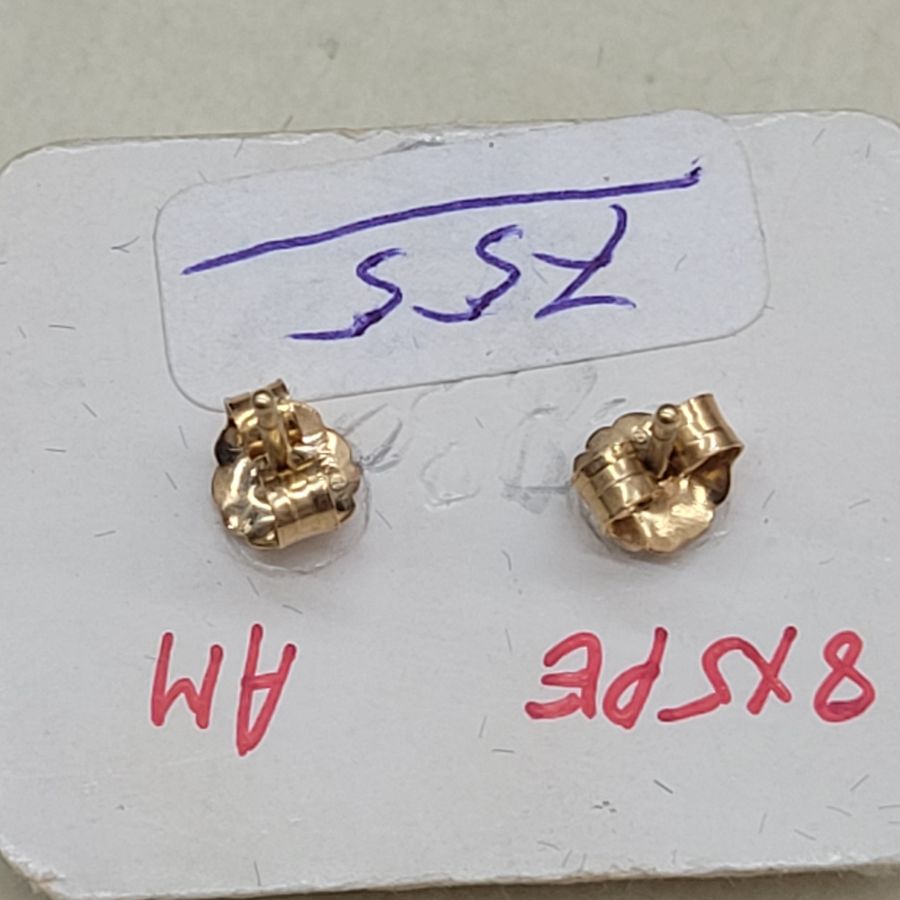Amethyst Gold Stud Earrings - Image 6
