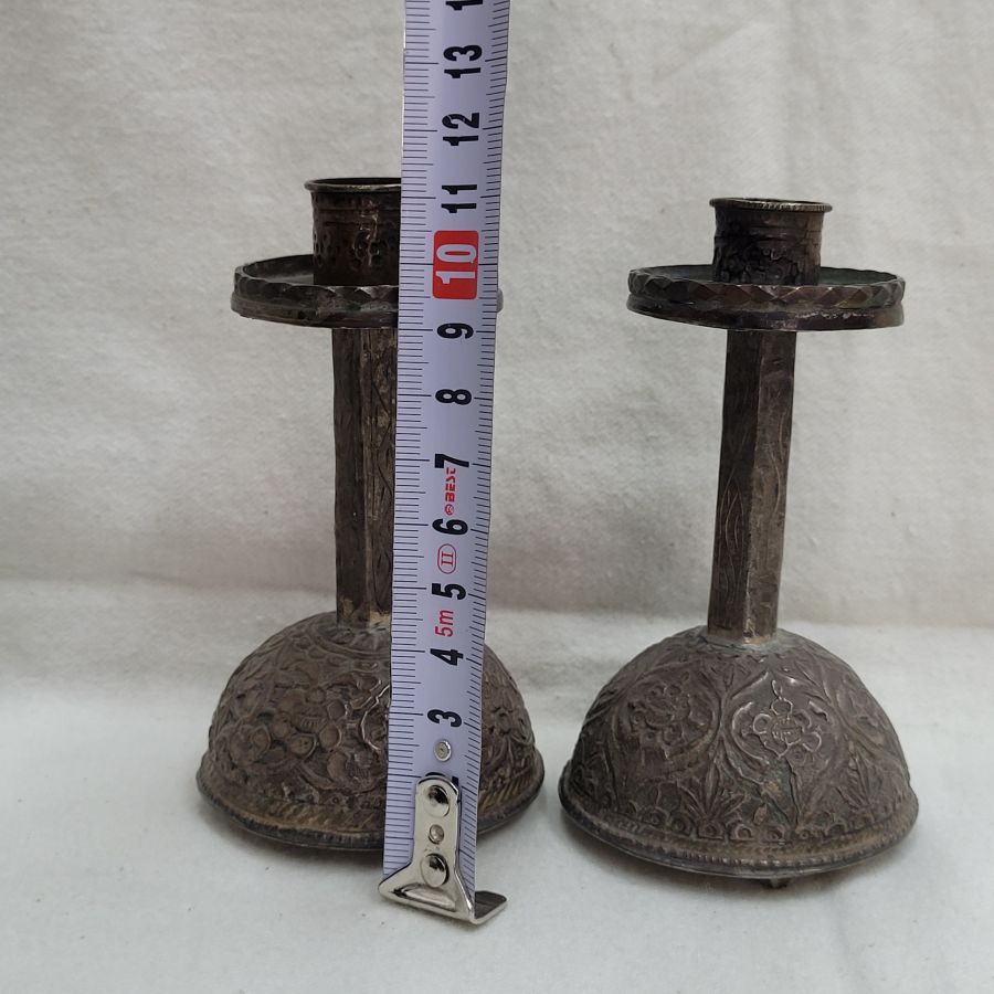 Silver Sabbath Candlesticks Floral - Image 3
