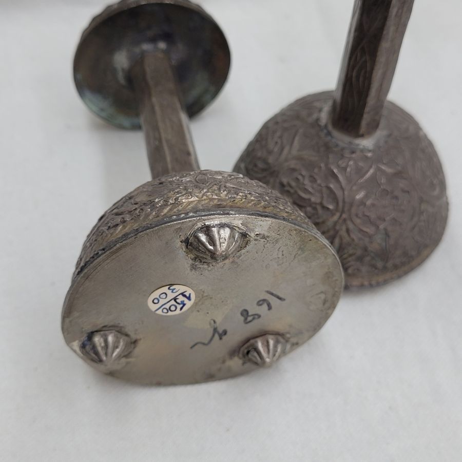 Silver Sabbath Candlesticks Floral - Image 5