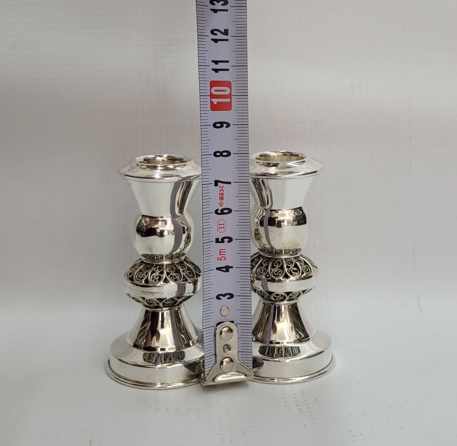 Filigree Bath Mitzvah Candleholders - Image 2