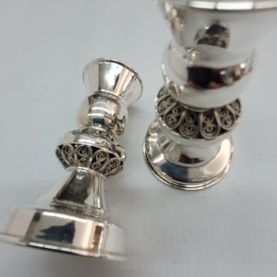 Filigree Bath Mitzvah Candleholders - Image 5