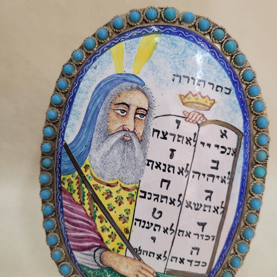Enamel Painting Framed Moses - Image 3